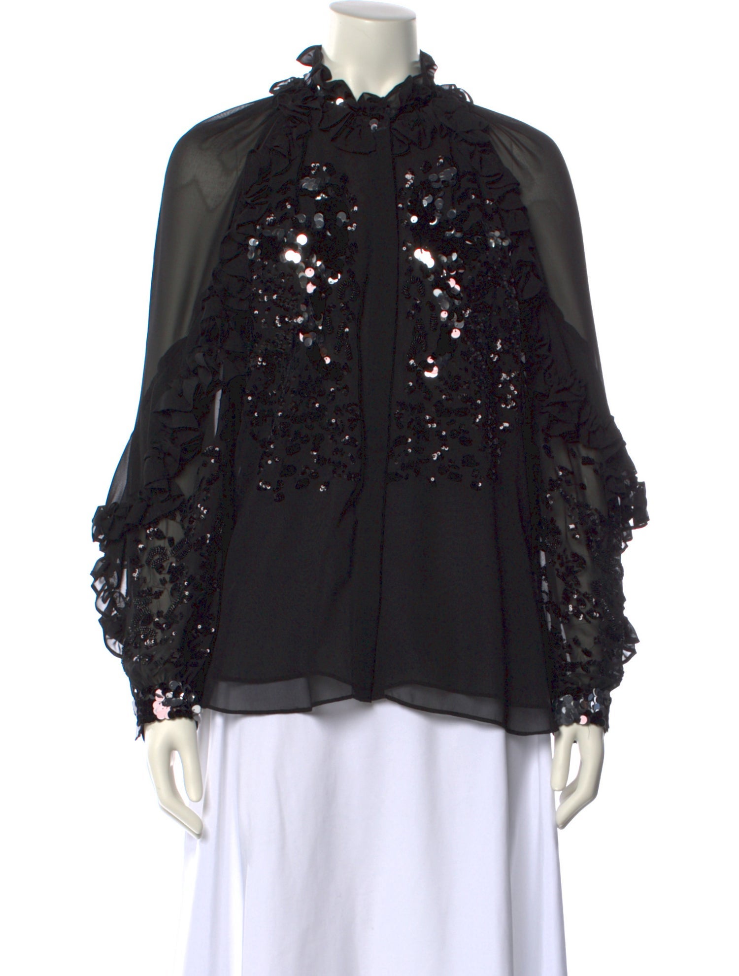 Ungaro Ter Patterned Mock Neck Blouse