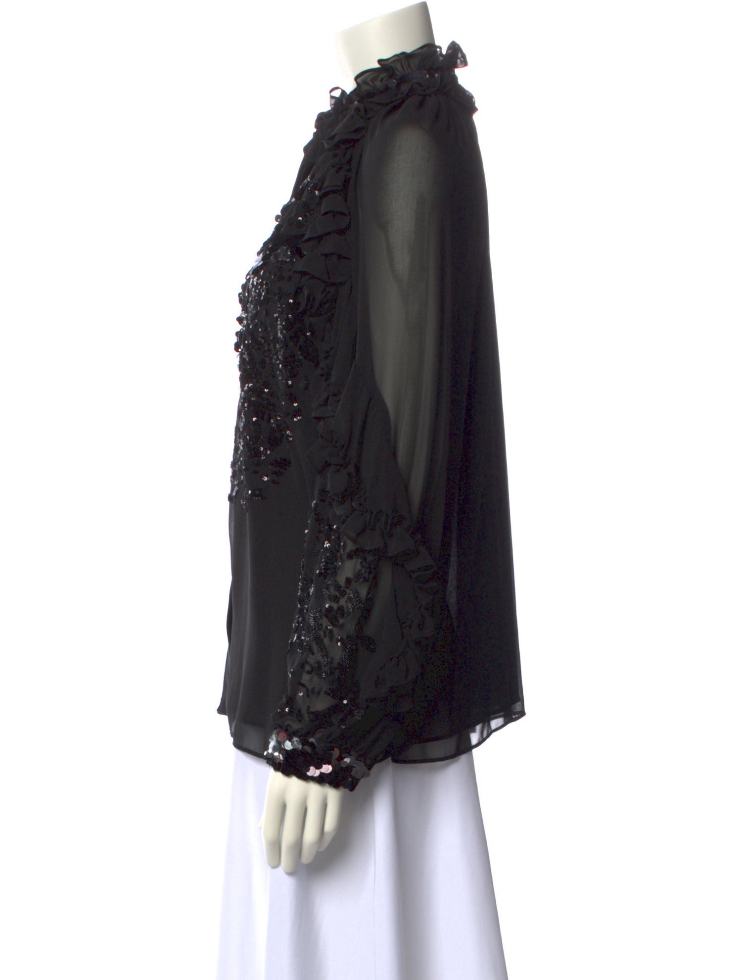 Ungaro Ter Patterned Mock Neck Blouse