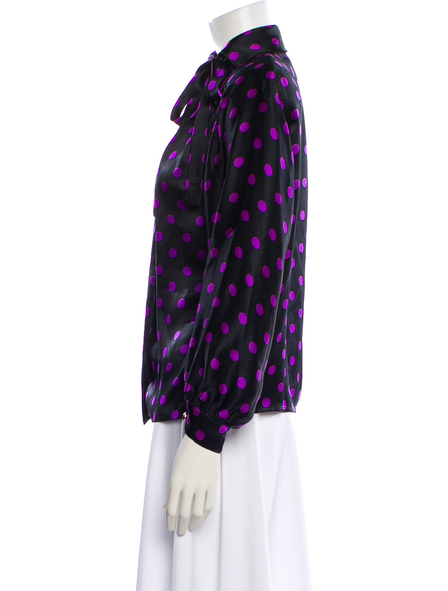 Ungaro Ter Polka Dot Print Tie Neck Blouse