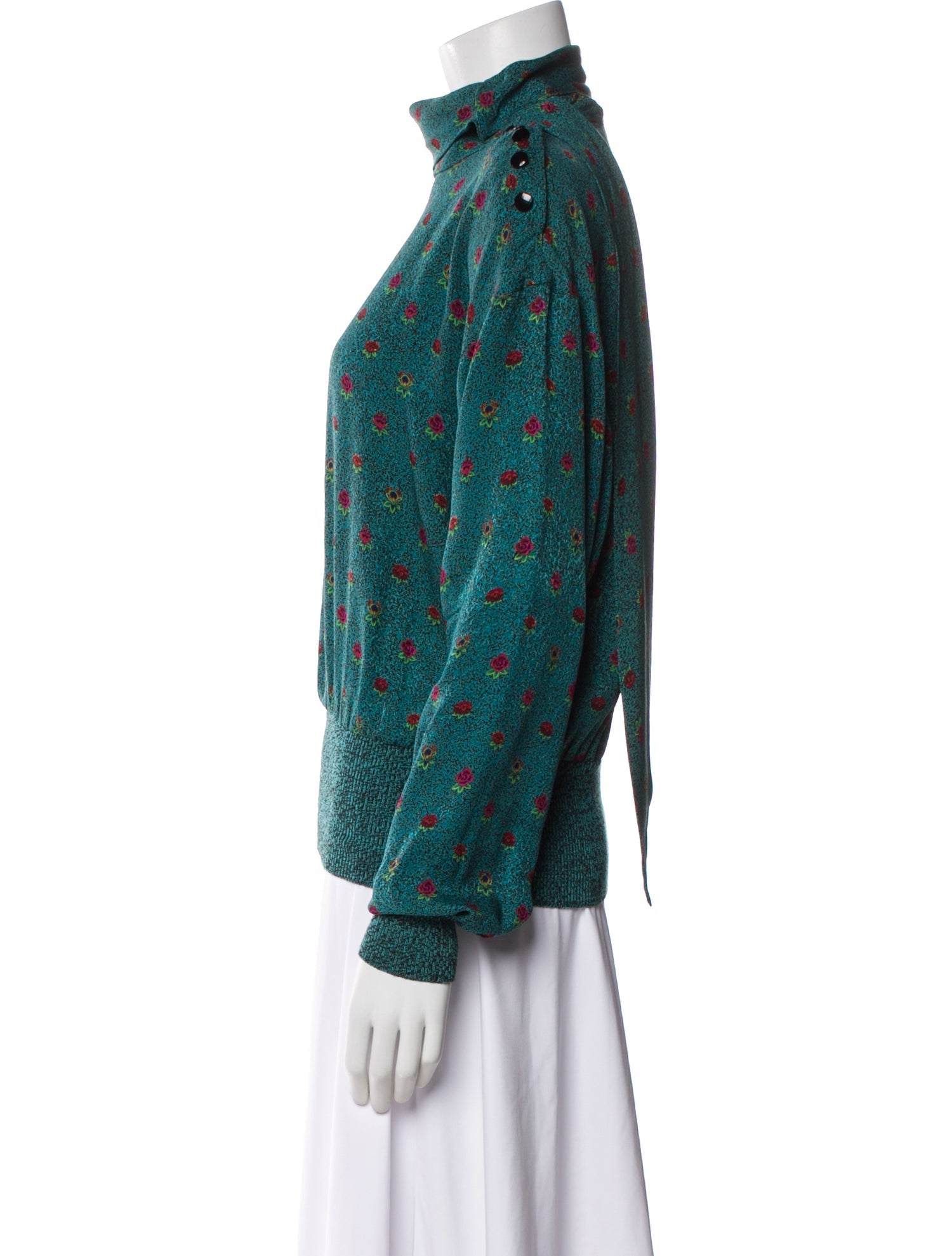 Ungaro Ter Floral Print Turtleneck Top