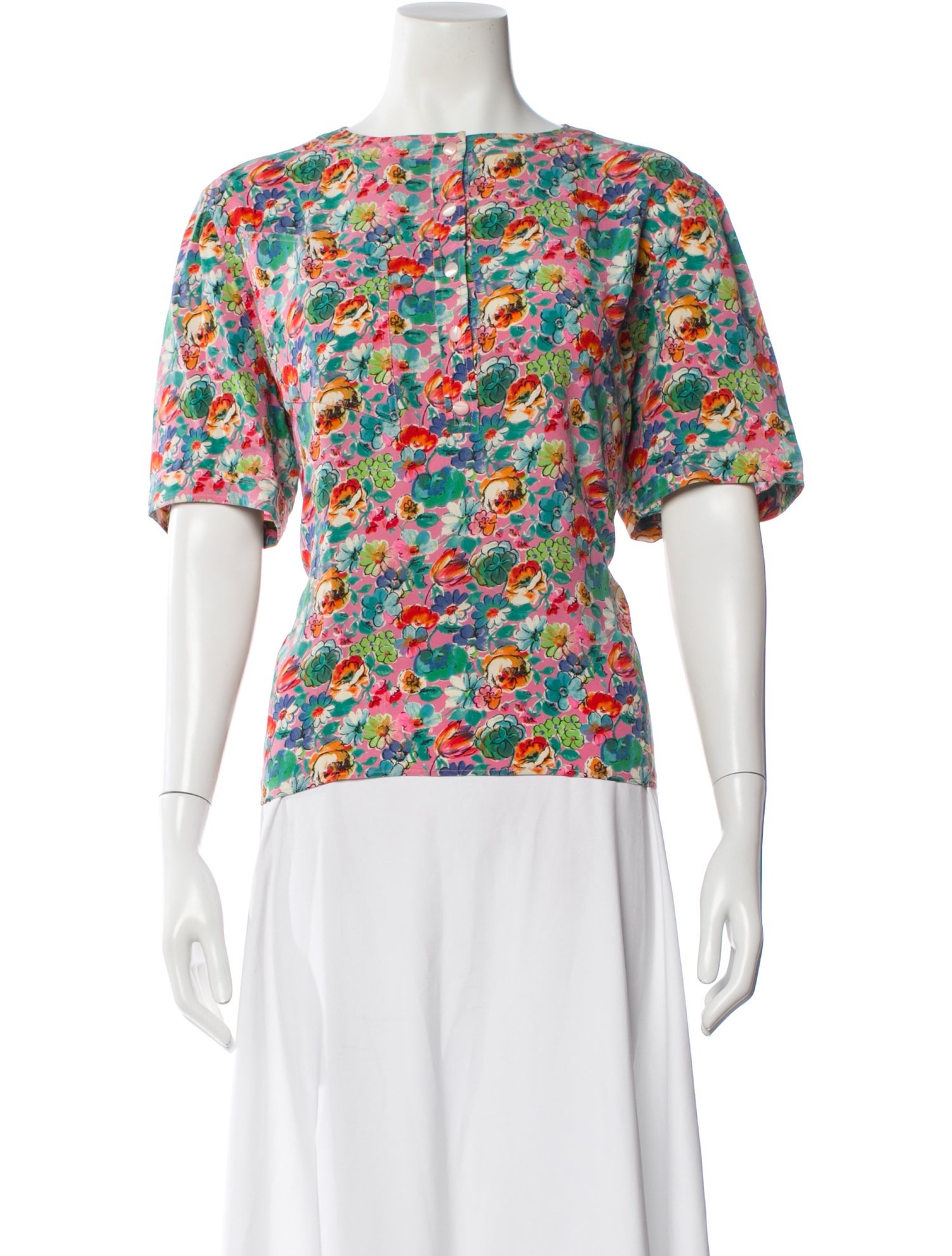 Ungaro Ter Floral Print Crew Neck Blouse