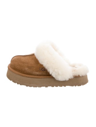 UGG Suede Fur Trim Mules