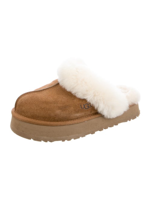 UGG Suede Fur Trim Mules