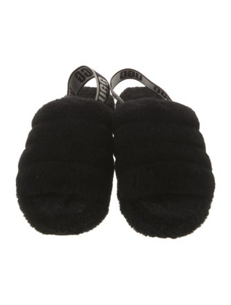 UGG Shearling Printed Slingback Sandals