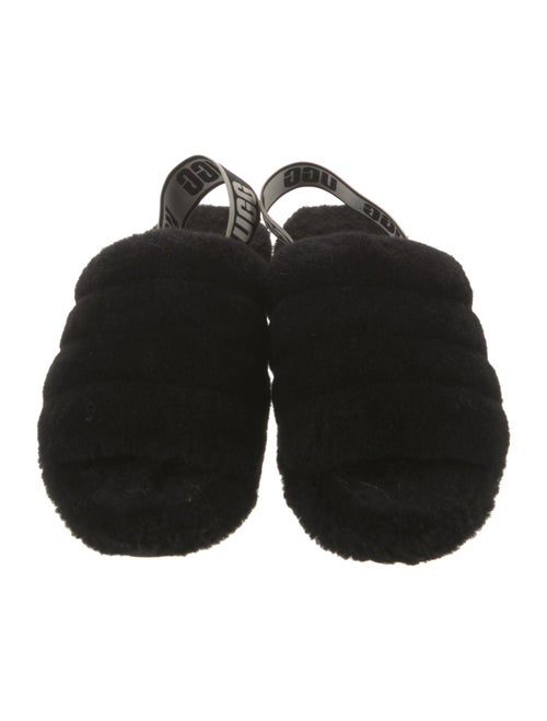 UGG Shearling Printed Slingback Sandals