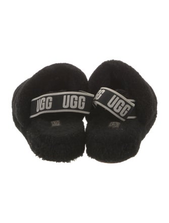 UGG Shearling Printed Slingback Sandals