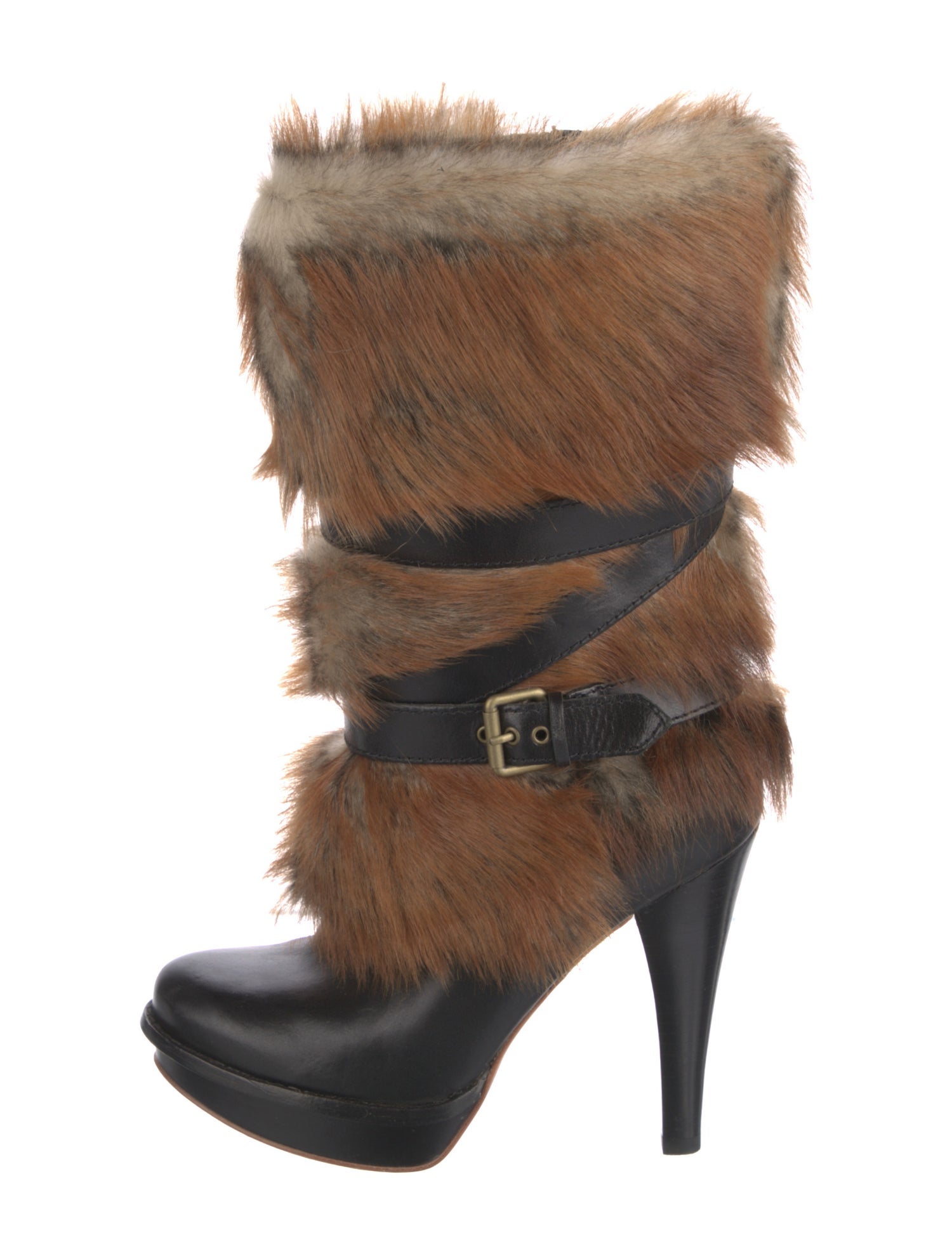 UGG Fur Animal Print Boots Black Boots, Shoes WUUGG114515 The