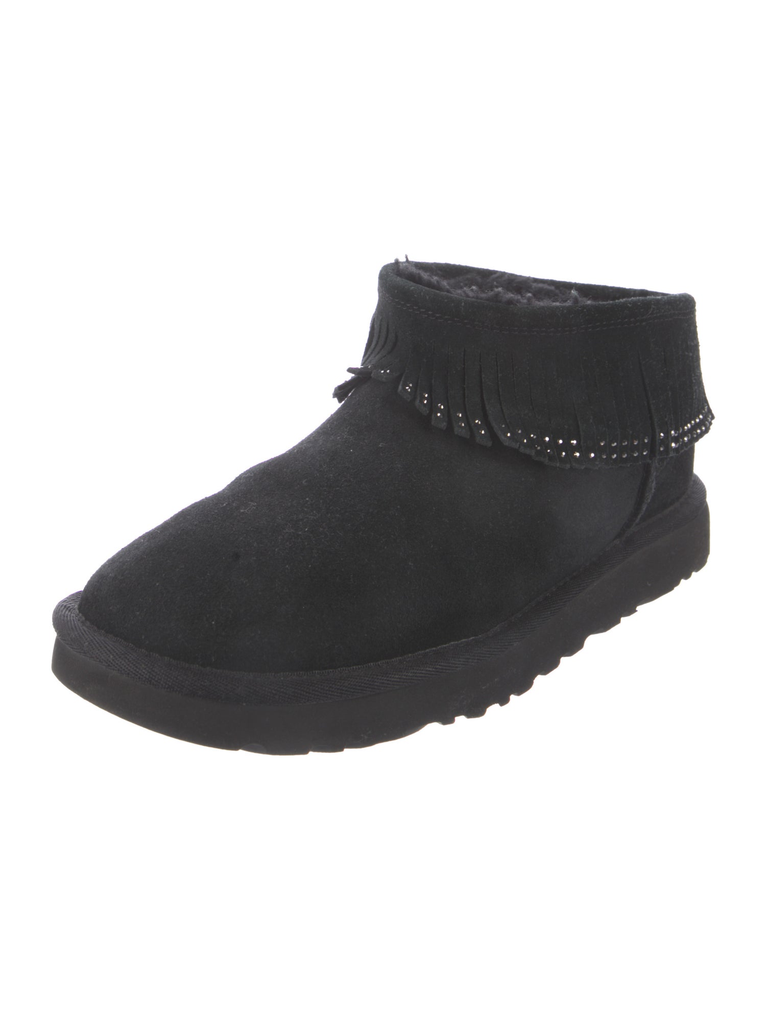 UGG Suede Crystal Embellishments Lace-Up Boots