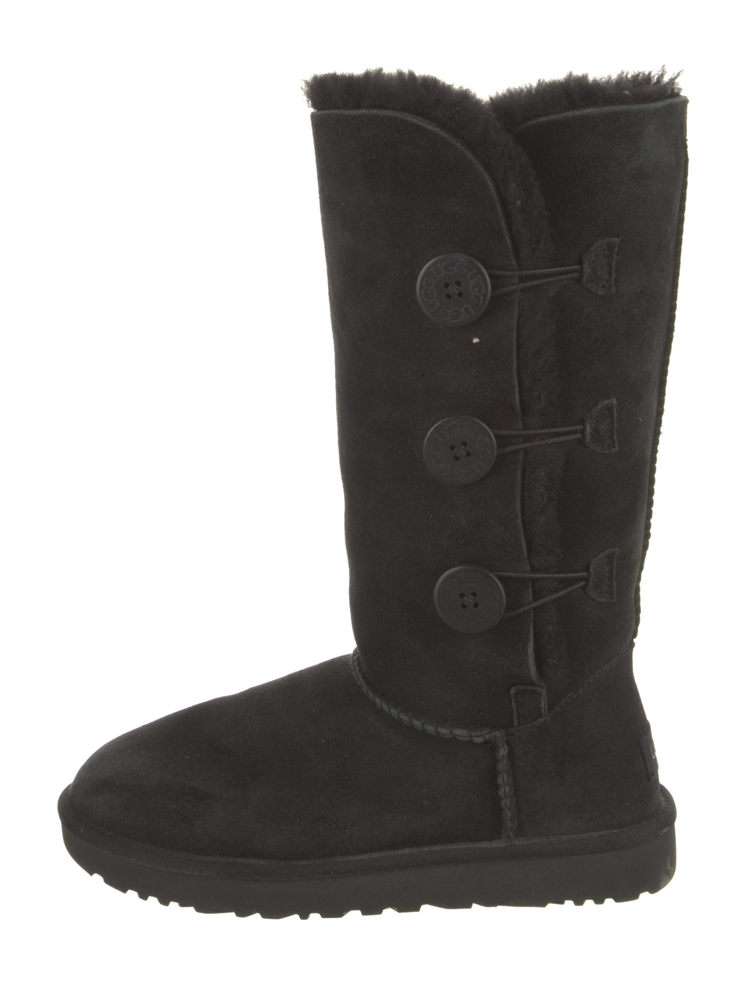 UGG Suede Fur Trim Boots