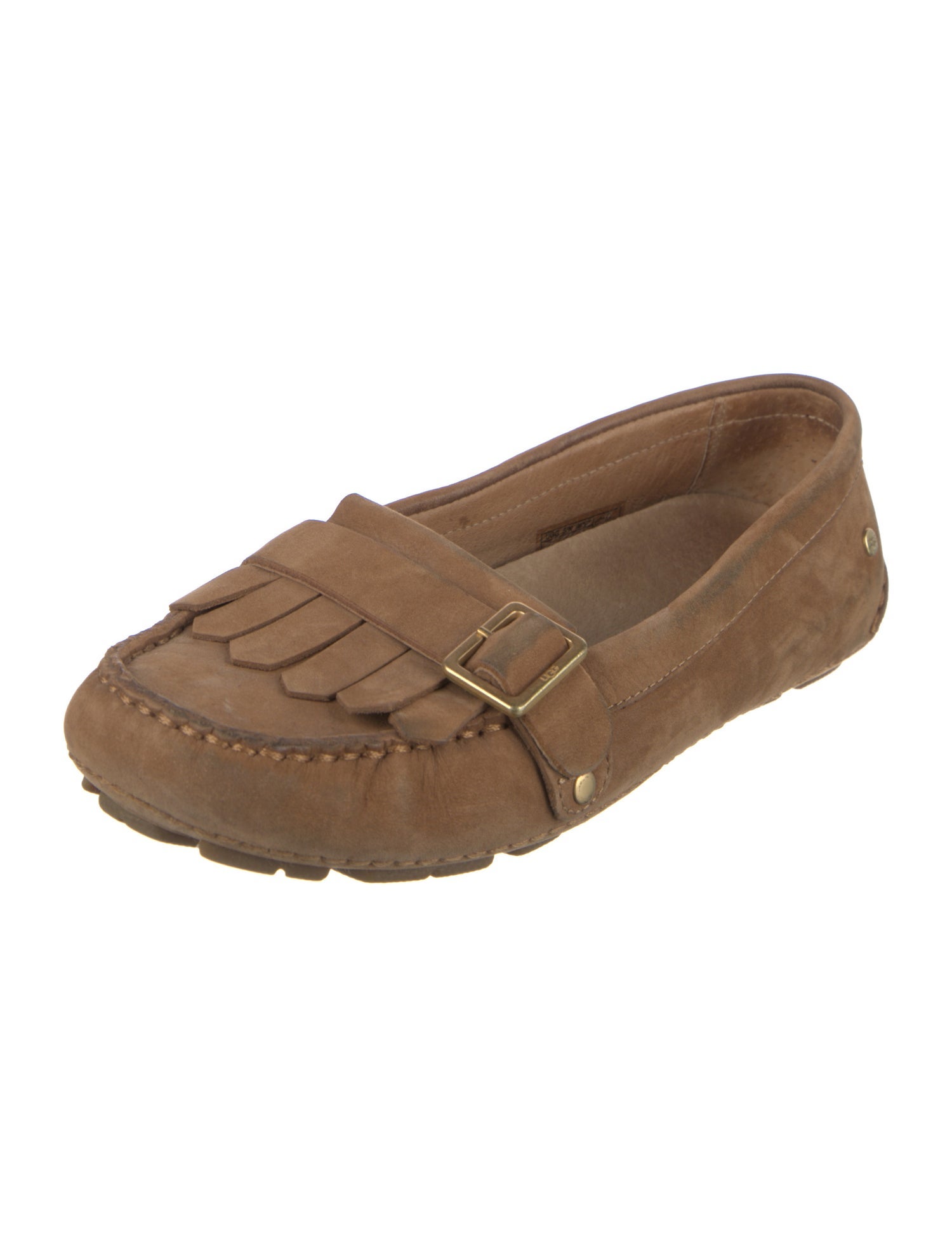 UGG Suede Fringe Trim Accent Moccasins