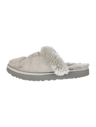 UGG Suede Fur Trim Mules