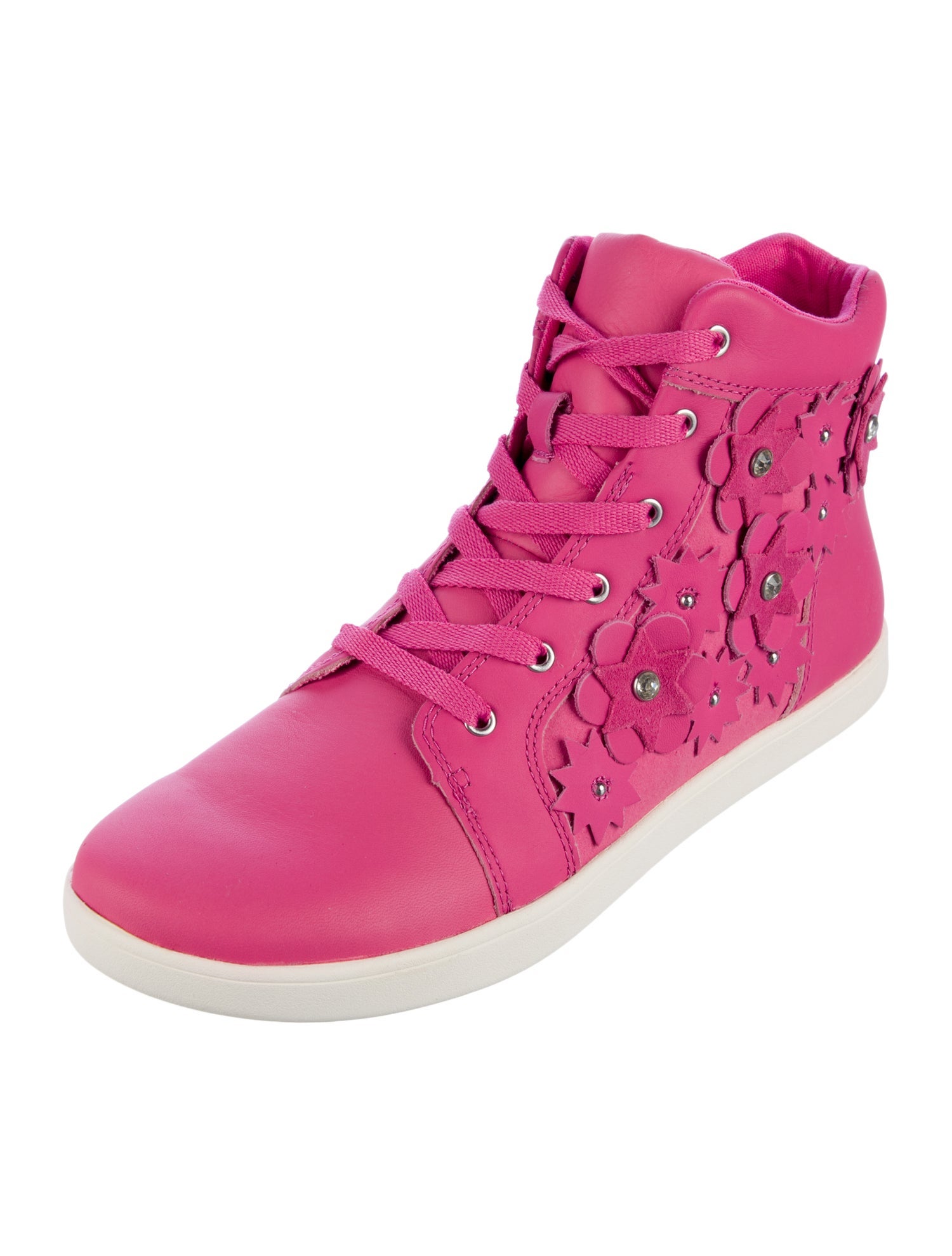UGG Leather Crystal Embellishments Wedge Sneakers