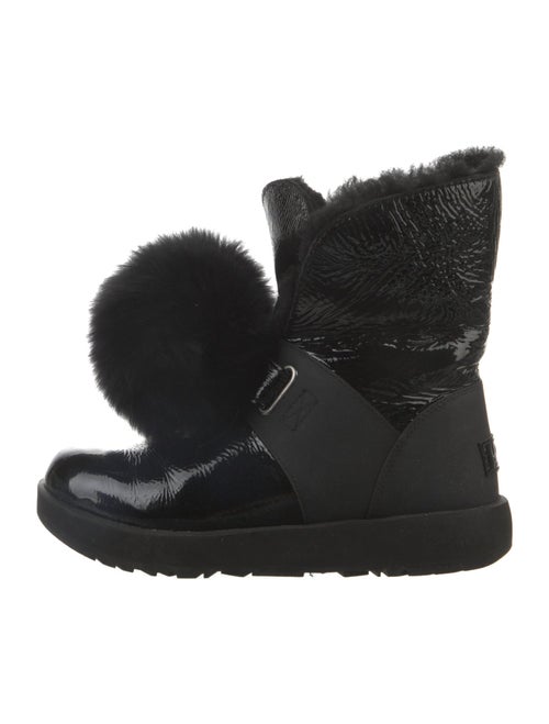 UGG Patent Leather Fur Trim Boots