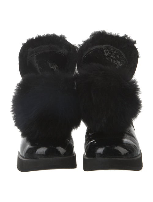 UGG Patent Leather Fur Trim Boots