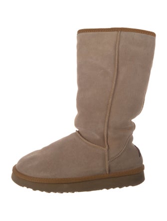 UGG Suede Fur Trim Boots