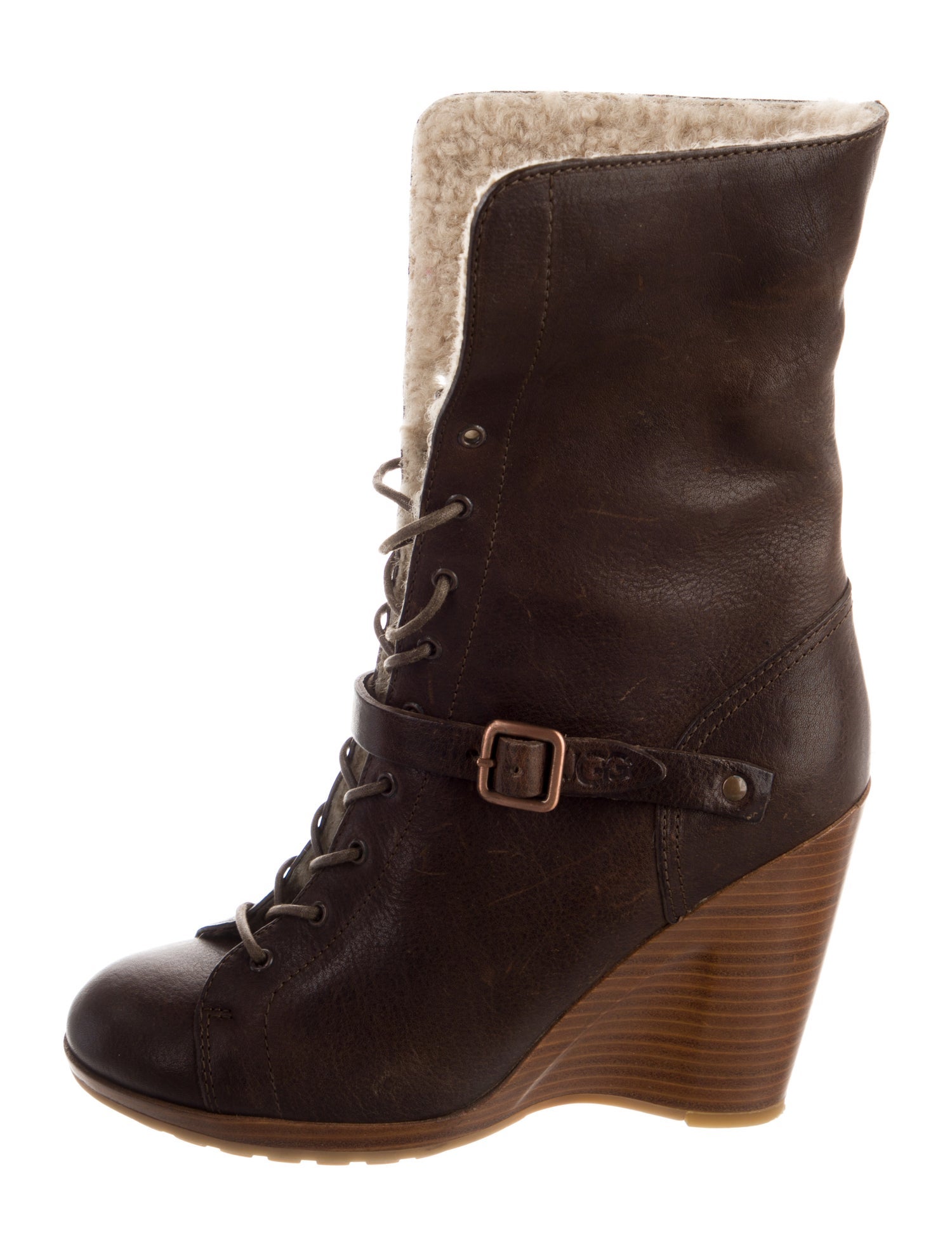 UGG Leather Lace-Up Boots