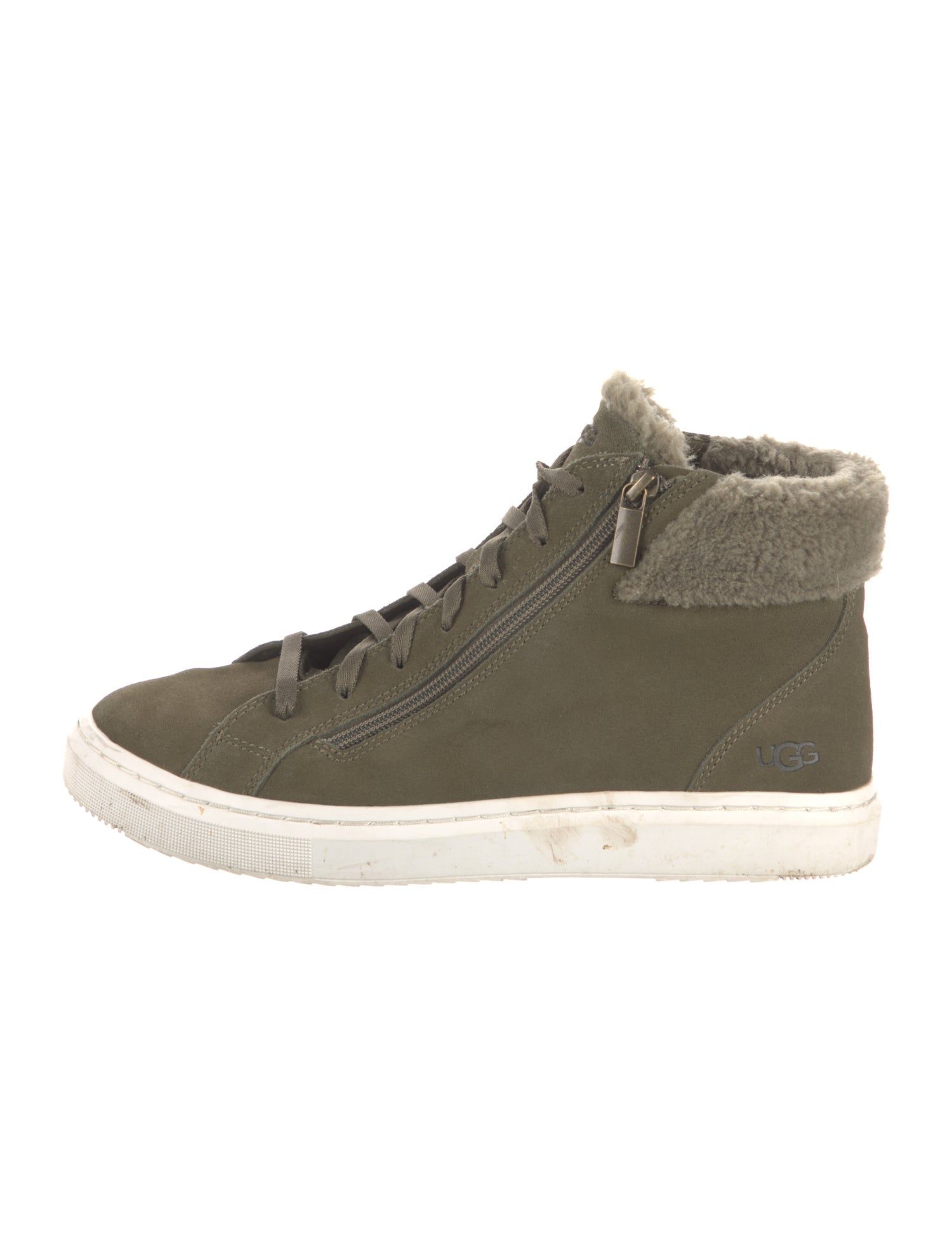 UGG Suede Fur Trim Sneakers