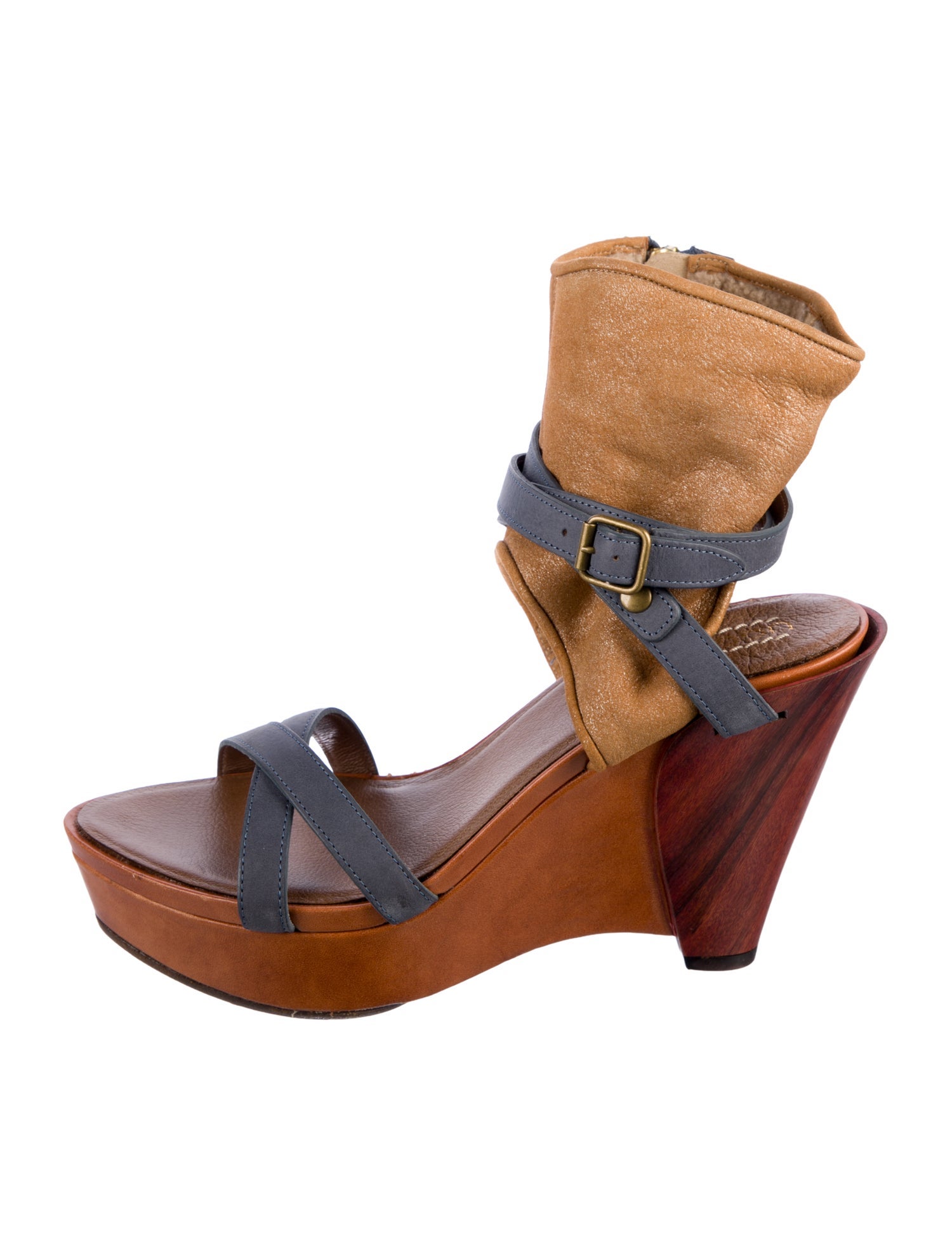 UGG Leather Colorblock Pattern Sandals