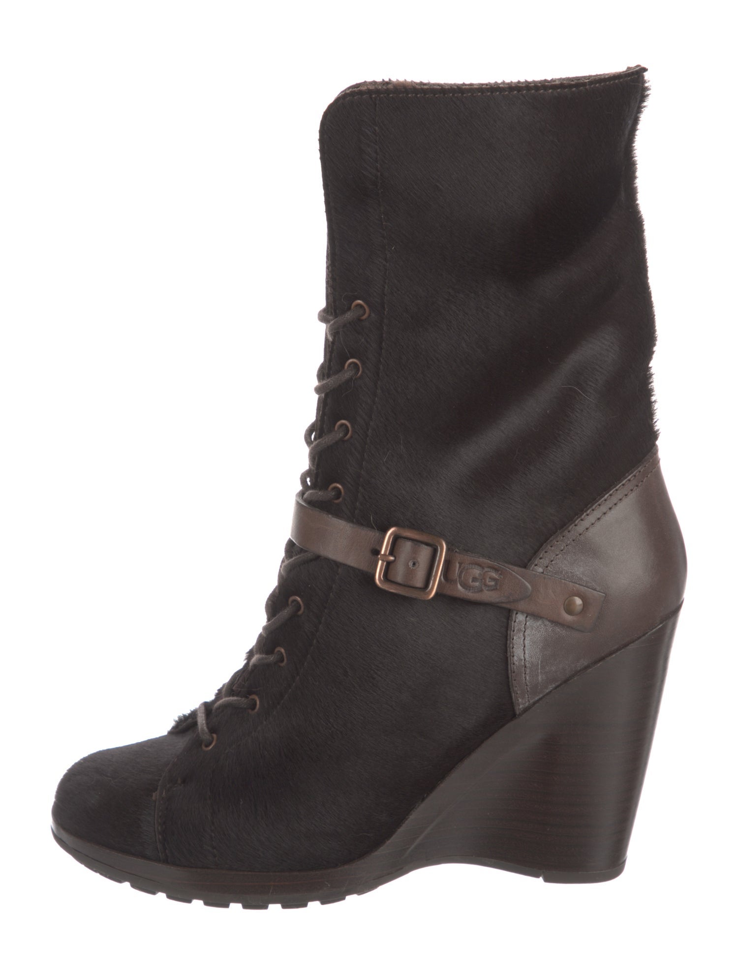 UGG Fur Lace-Up Boots