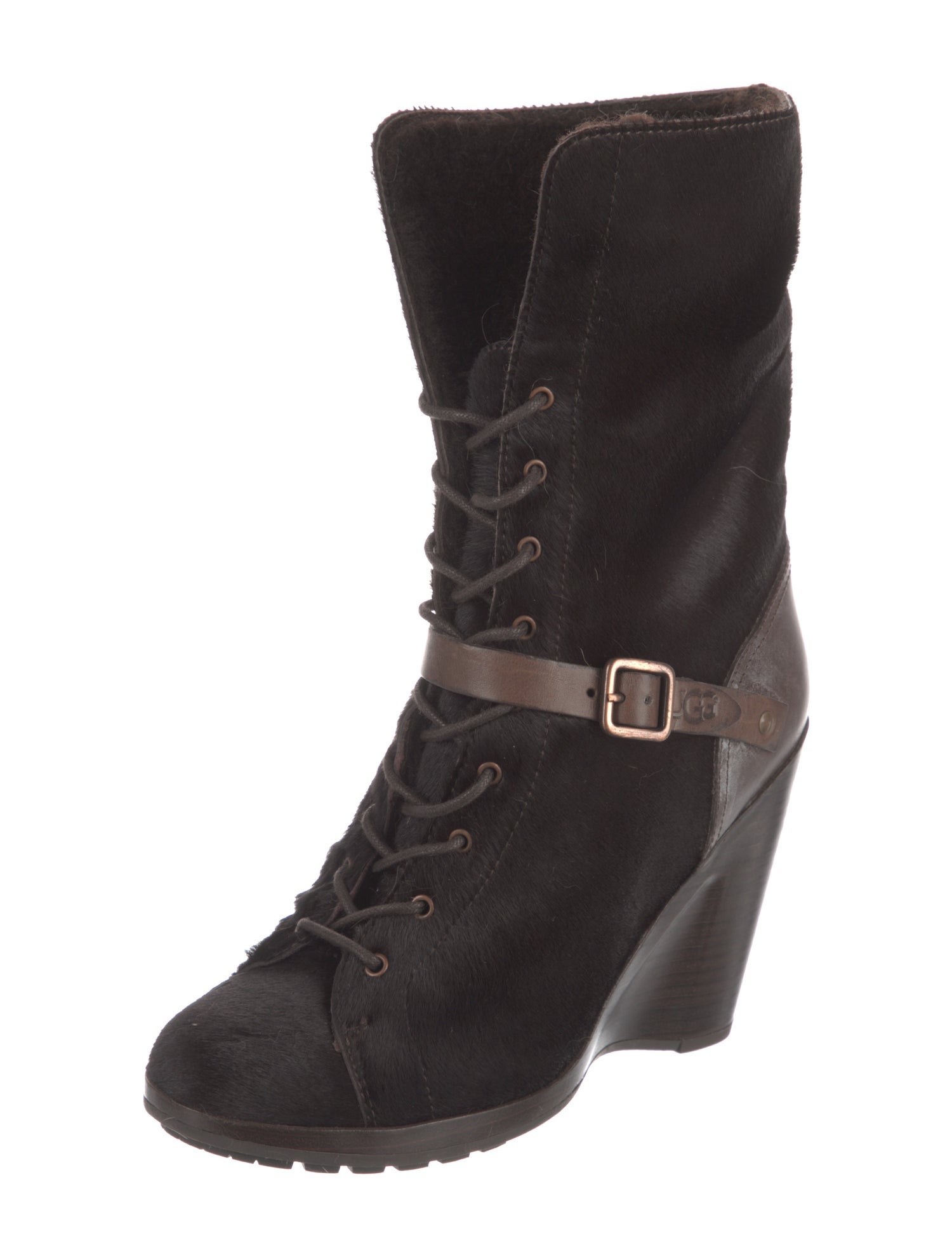 UGG Fur Lace-Up Boots