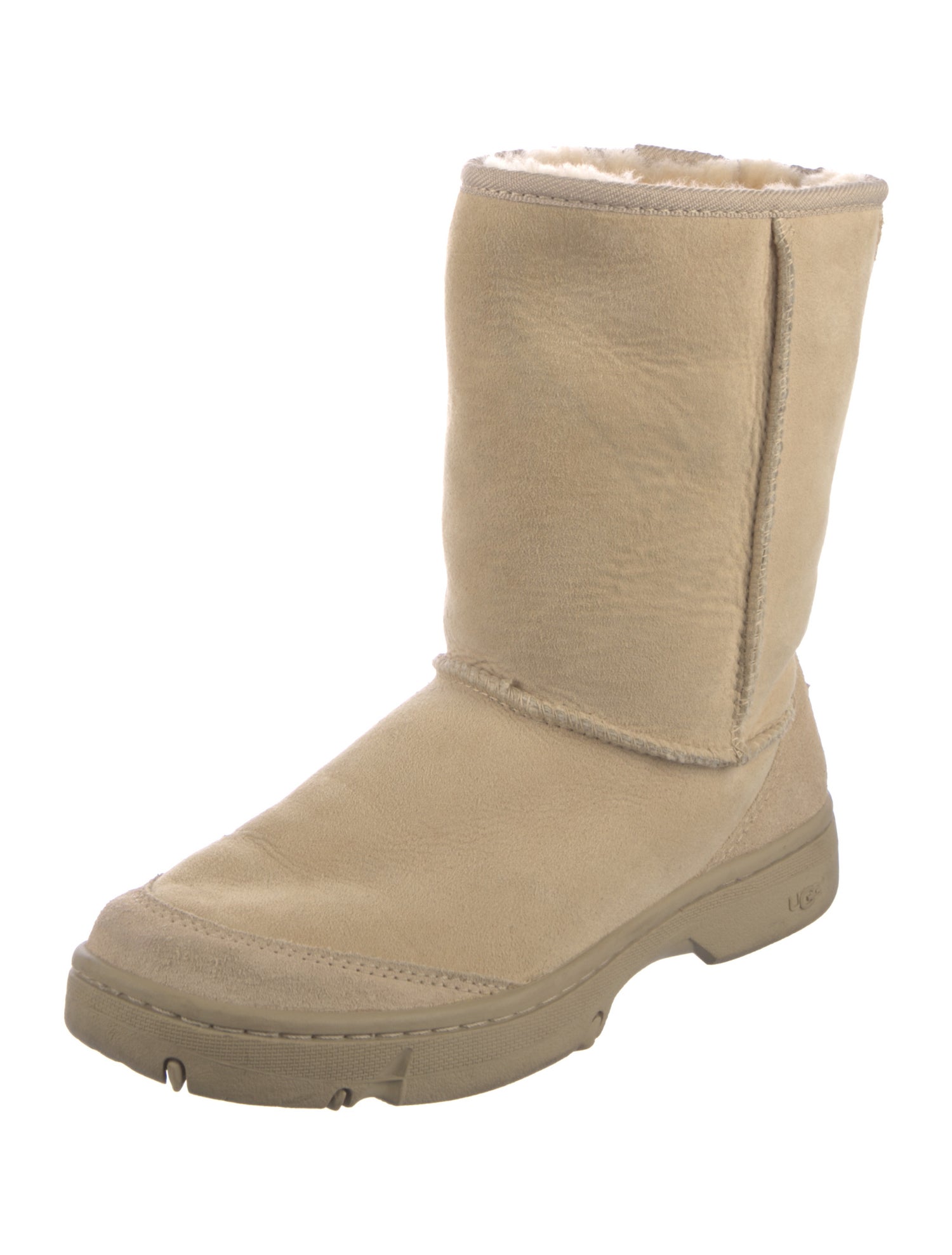 UGG Suede Fur Trim Boots