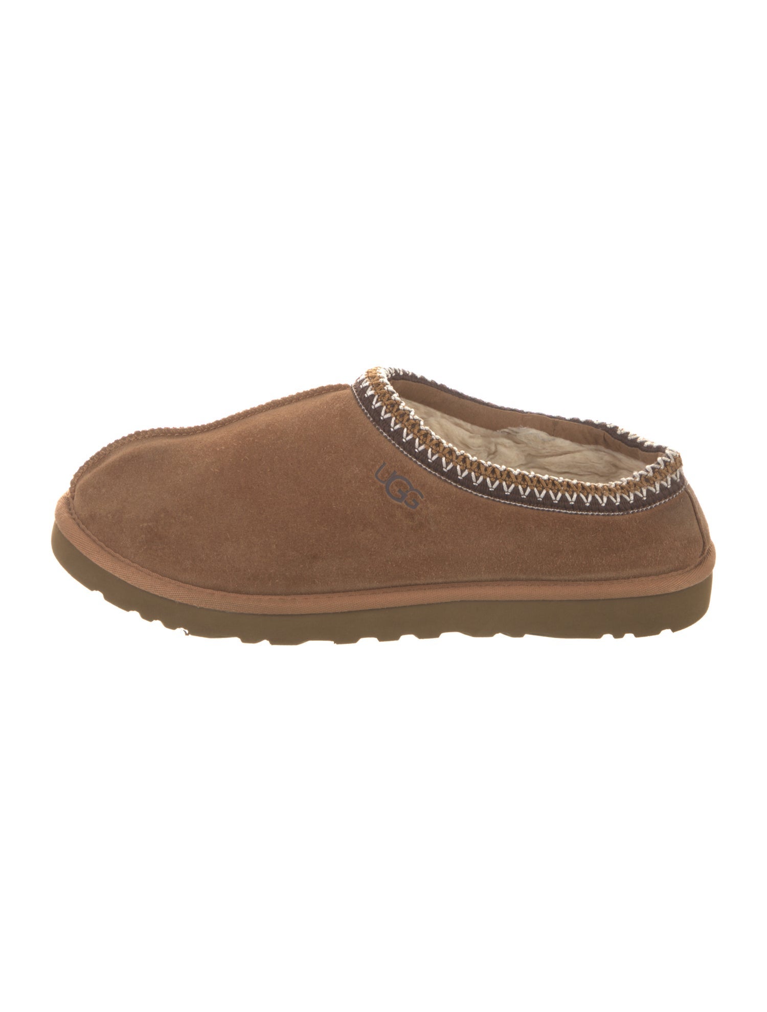 UGG Suede Faux Fur Trim Slippers