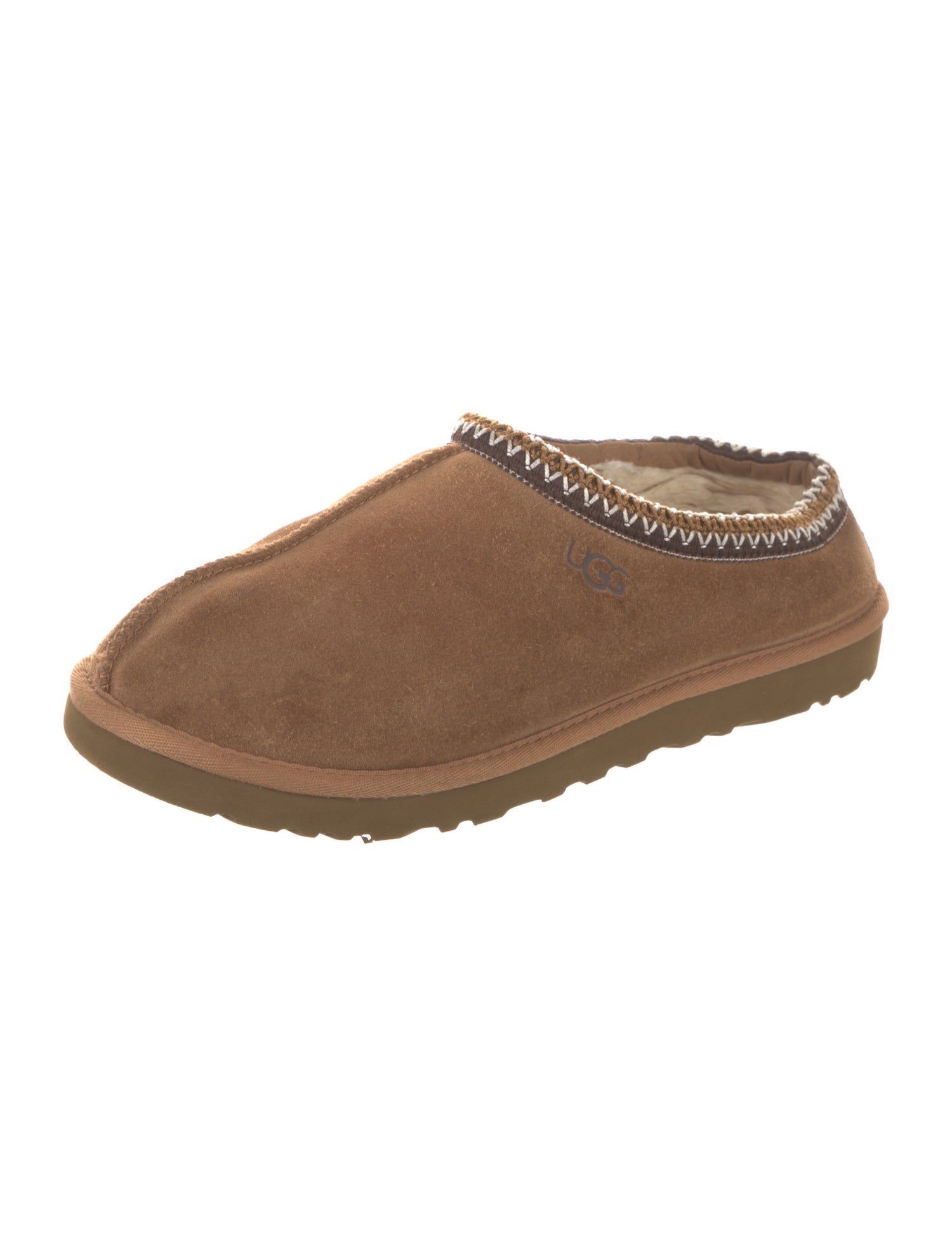 UGG Suede Faux Fur Trim Slippers