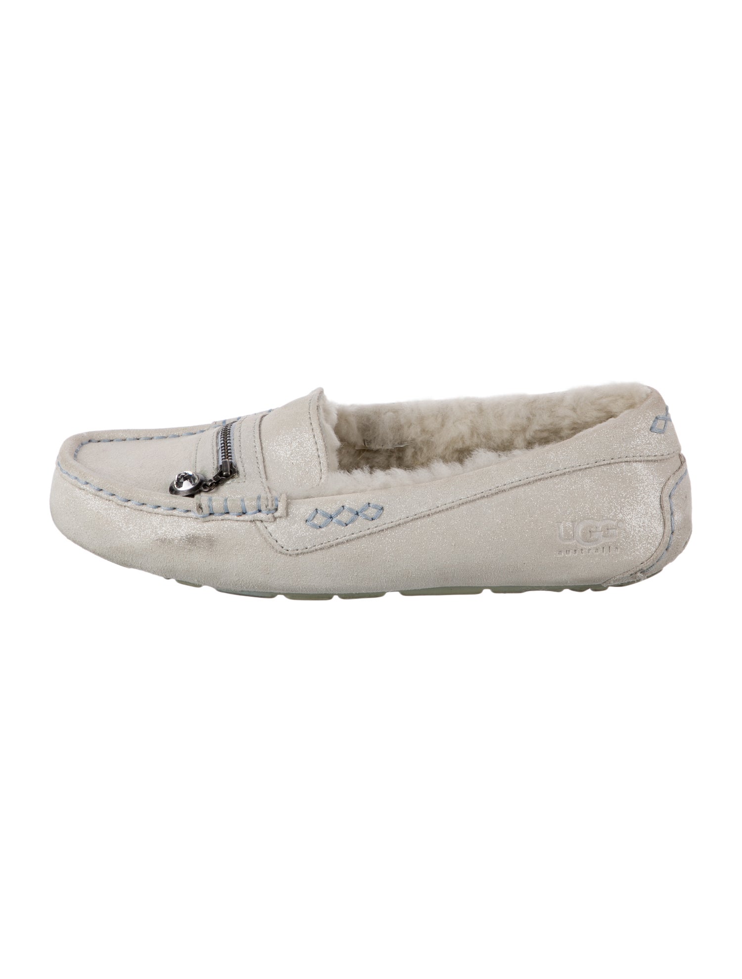 UGG Leather Glitter Accents Moccasins