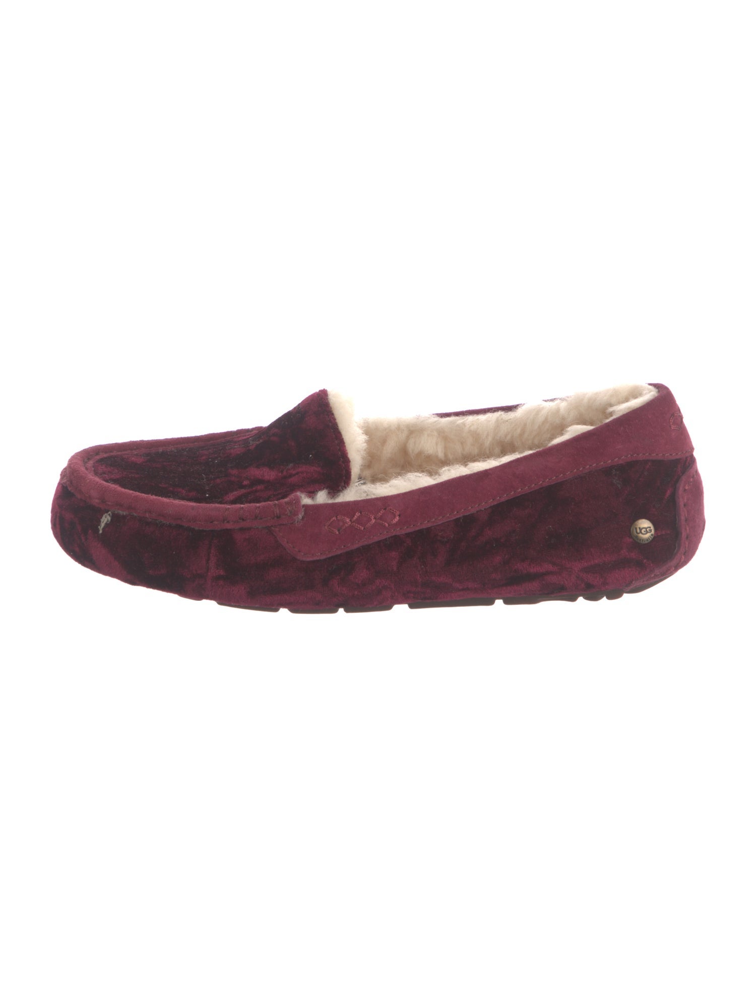 UGG Velvet Fur Trim Moccasins