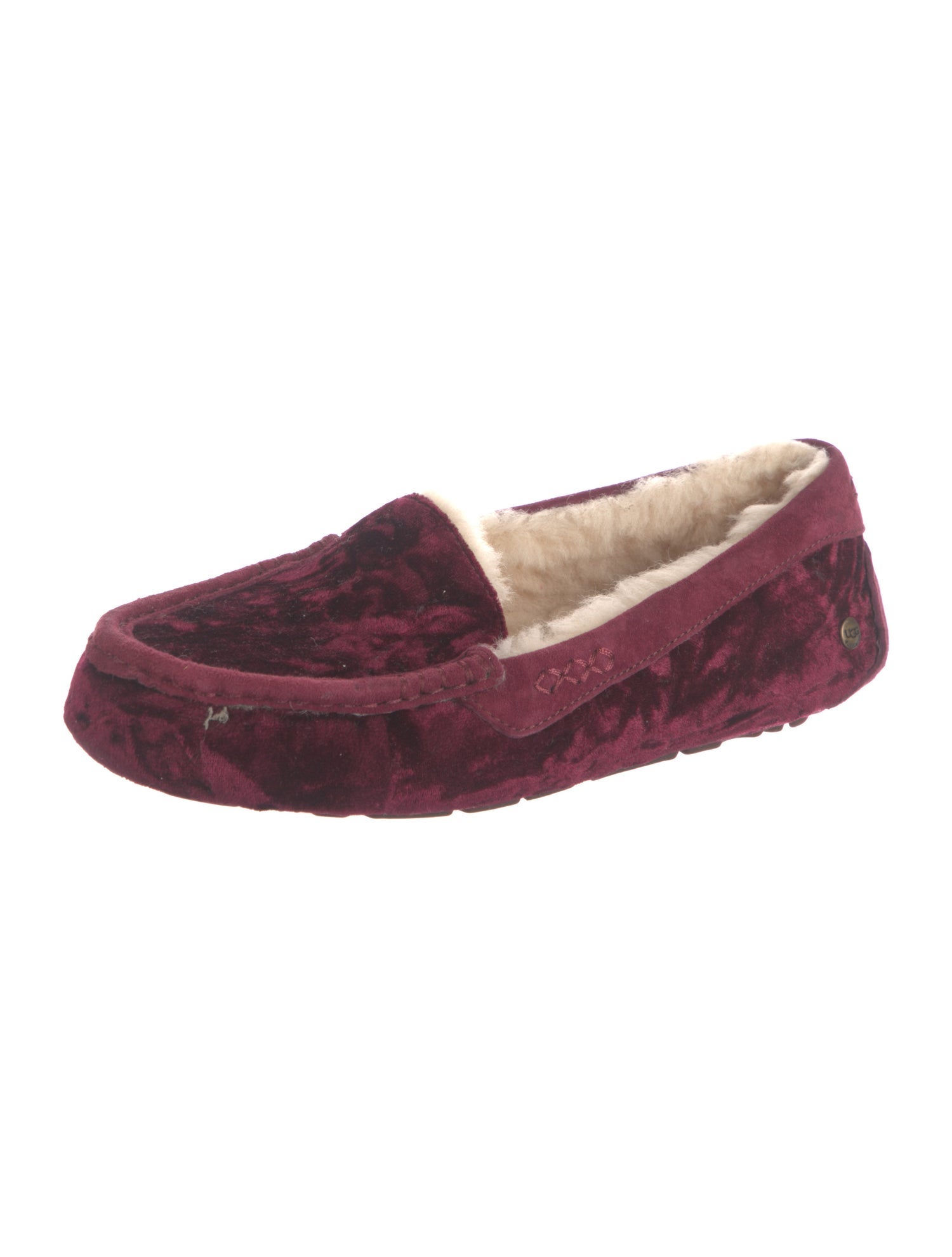 UGG Velvet Fur Trim Moccasins