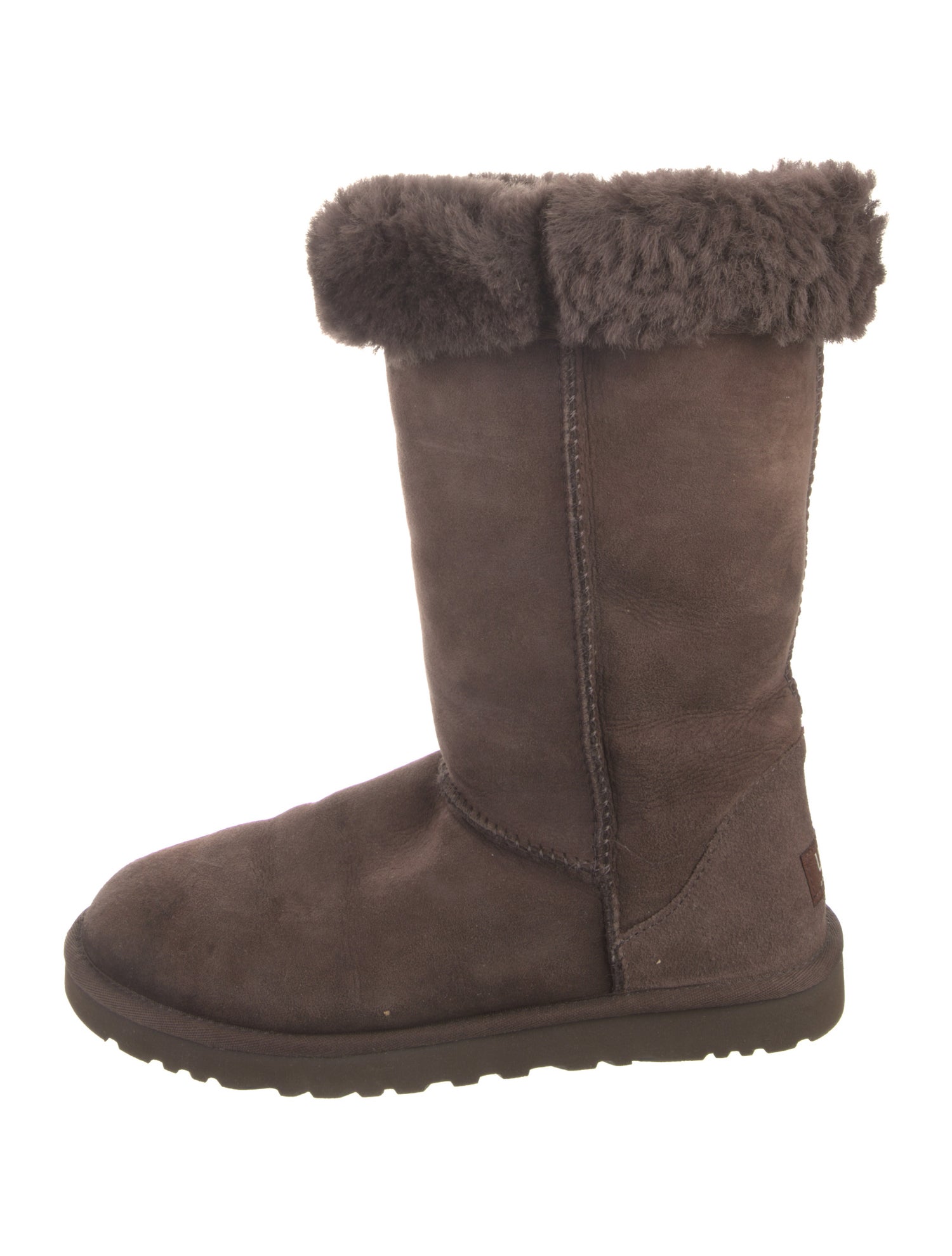 UGG Suede Fur Trim Boots
