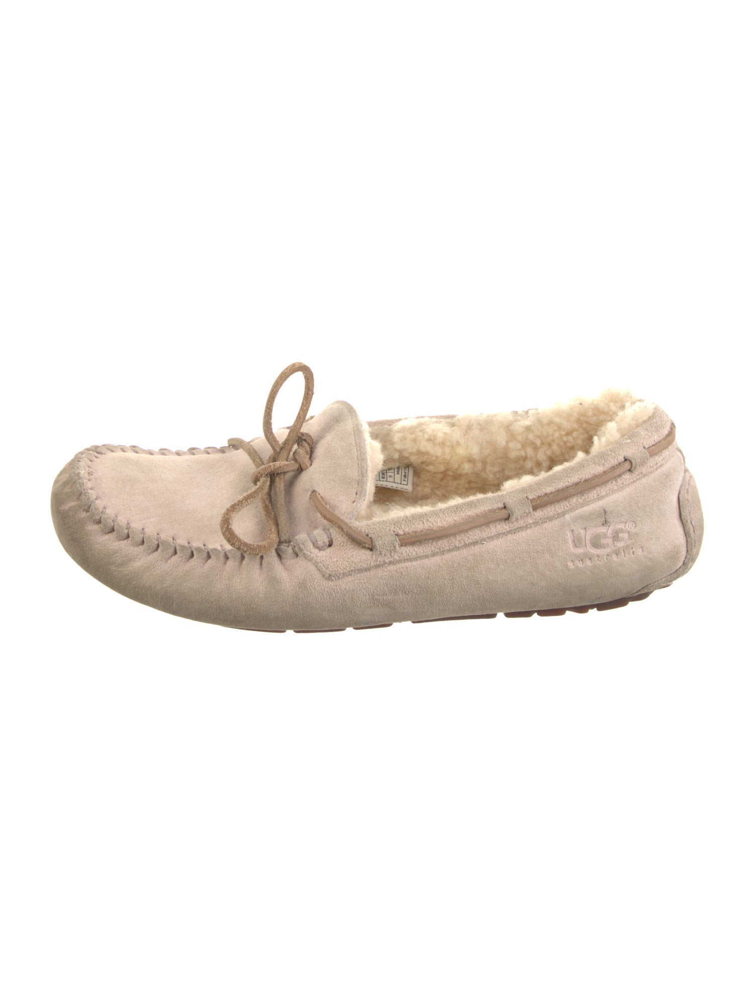 UGG Suede Fur Trim Moccasins