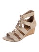 UGG Embossed Leather Tassel Accents Gladiator Sandals