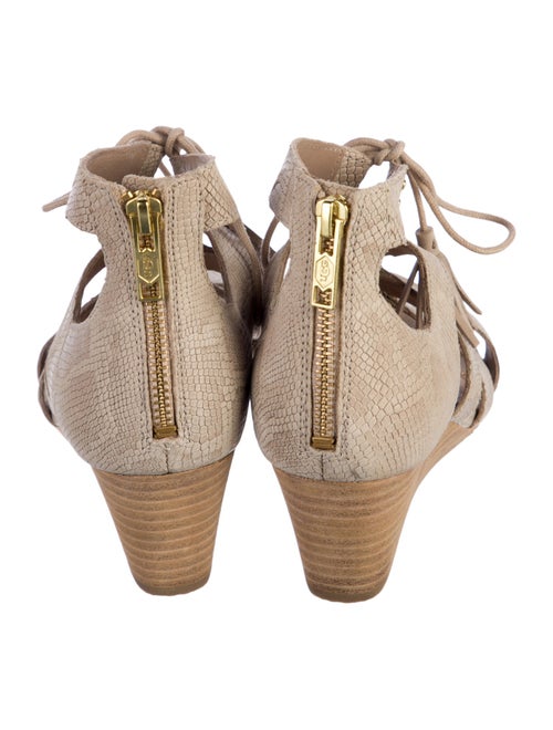 UGG Embossed Leather Tassel Accents Gladiator Sandals