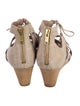 UGG Embossed Leather Tassel Accents Gladiator Sandals