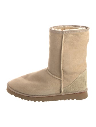UGG Suede Fur Trim Boots
