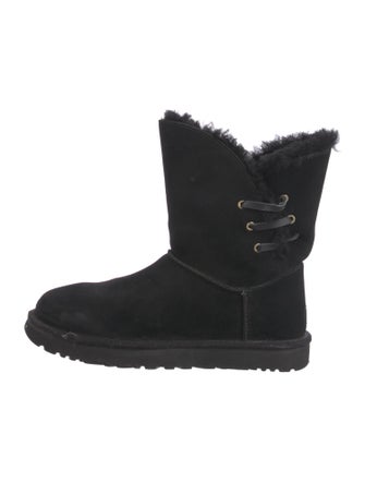 UGG Suede Fur Trim Boots