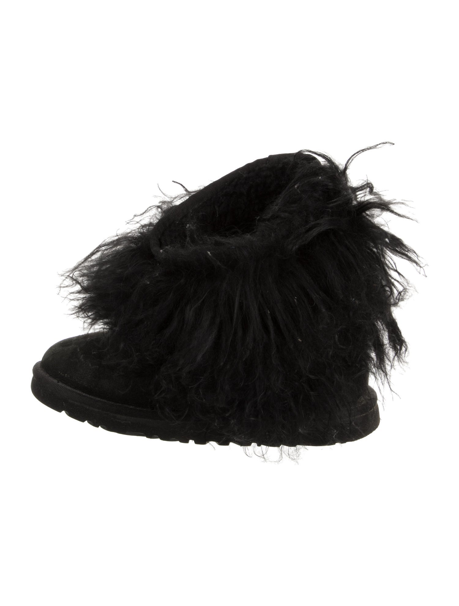 UGG Suede Fur Trim Lace-Up Boots