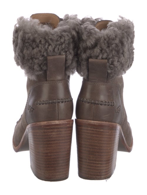 UGG Suede Fur Trim Lace-Up Boots