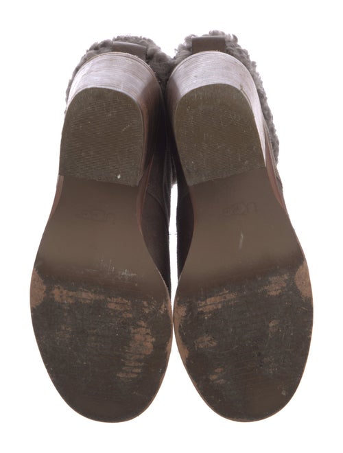 UGG Suede Fur Trim Lace-Up Boots