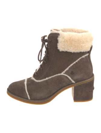 UGG Suede Animal Print Lace-Up Boots
