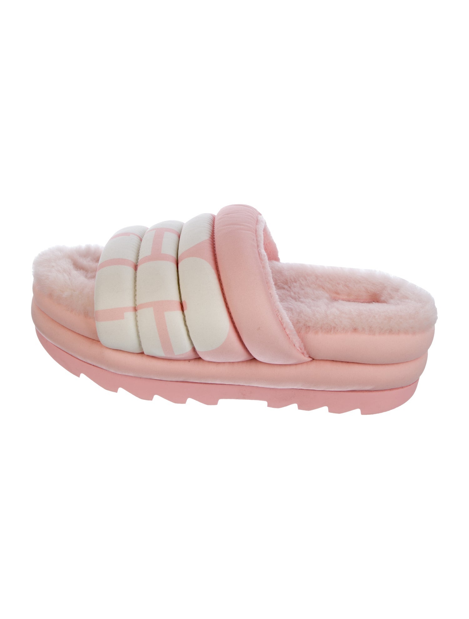UGG Printed Fur Trim Slides