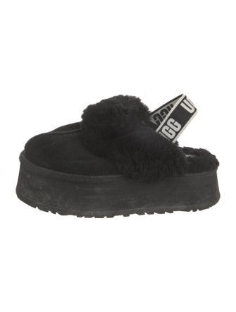 UGG Suede Fur Trim Slingback Sandals