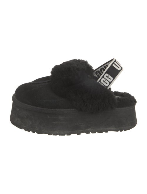 UGG Suede Fur Trim Slingback Sandals