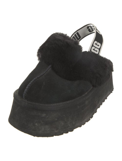 UGG Suede Fur Trim Slingback Sandals