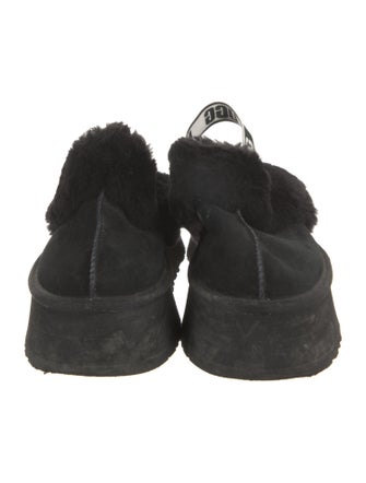UGG Suede Fur Trim Slingback Sandals