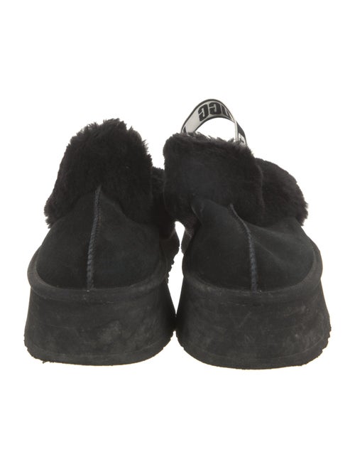 UGG Suede Fur Trim Slingback Sandals