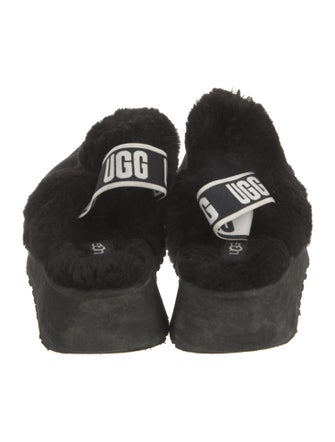 UGG Suede Fur Trim Slingback Sandals