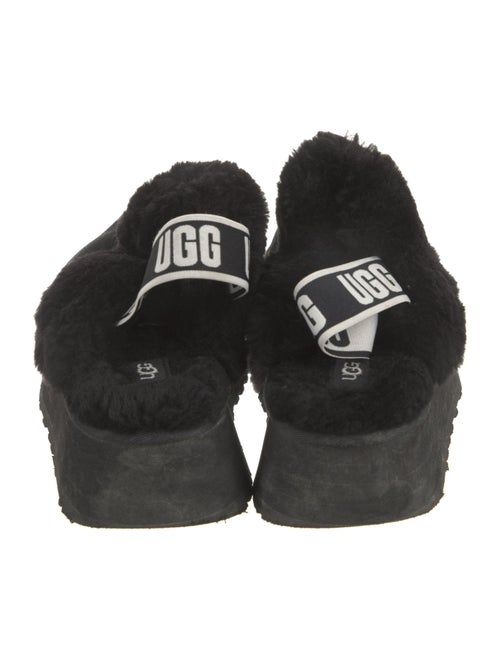 UGG Suede Fur Trim Slingback Sandals