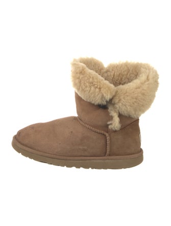UGG Suede Fur Trim Boots